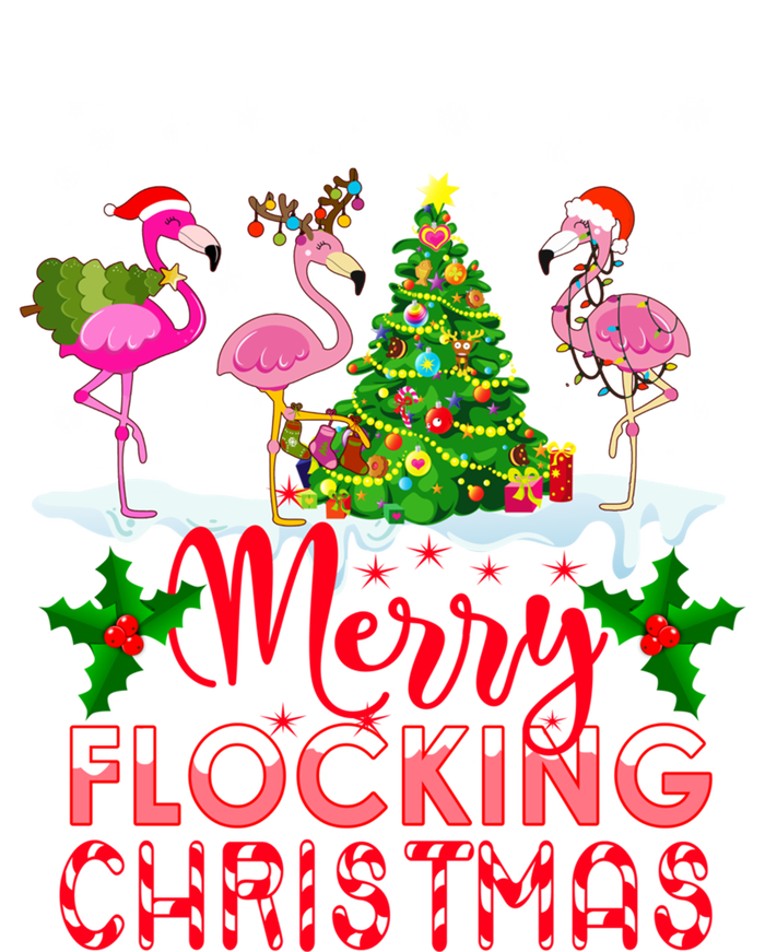 Flamingo Noel Hats Dancing On Snow Merry Flocking Christmas Gift Tie-Dye T-Shirt