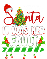 Funny Christmas Couples Gift Dear Santa It Was Her Fault Cute Gift Women's V-Neck T-Shirt