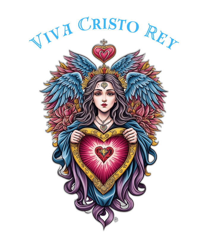 Viva Cristo Rey Sacred Heart Roman Catholic Tie-Dye Long Sleeve Shirt