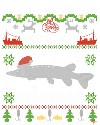 Merry Fishmas Christmas Sweater Looking Stiched Funny Fish Gift T-Shirt