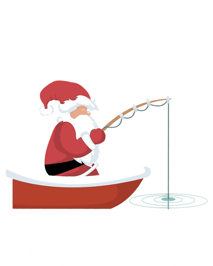 Merry Fishmas Funny Santa Fishing Fisher Christmas Xmas Funny Gift Ladies Long Sleeve Shirt