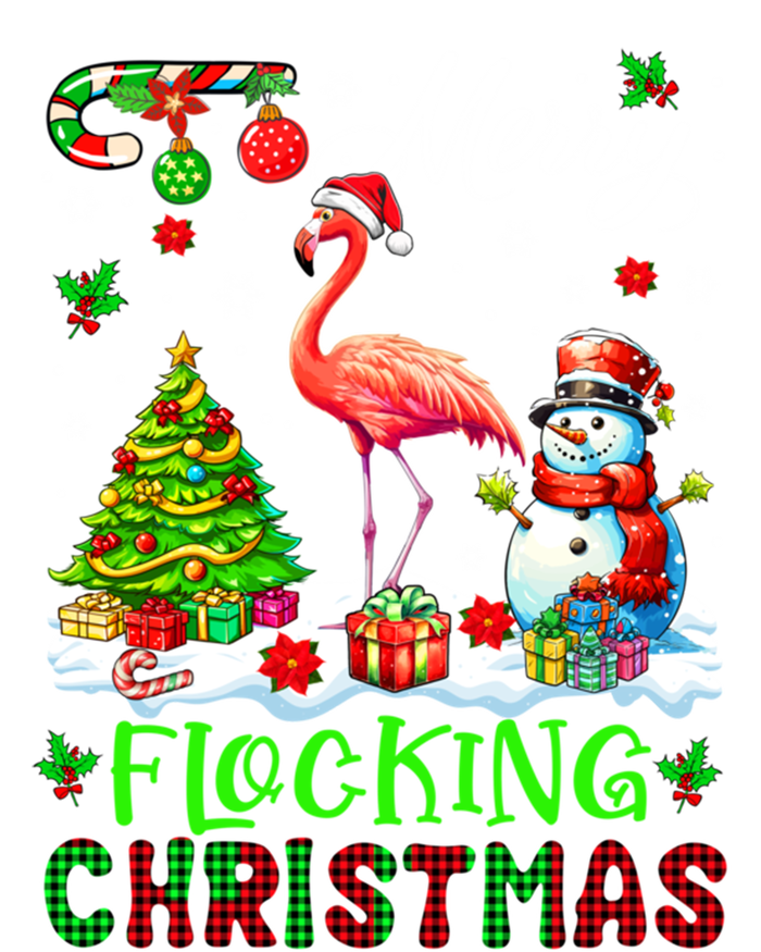 Merry Flocking Christmas Santa Flamingo Xmas Symbols Snow Gift T-Shirt