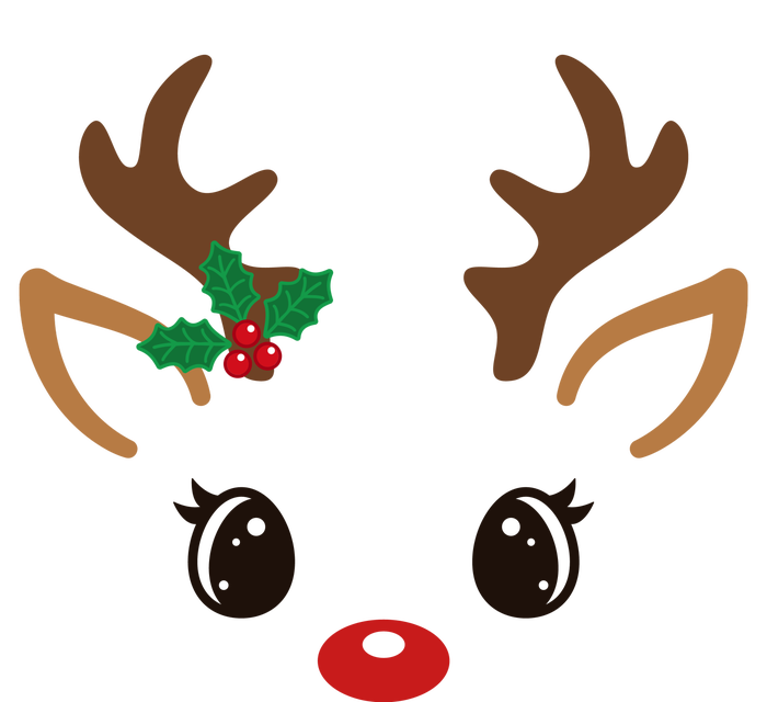 Cute Reindeer Face Christmas T-Shirt