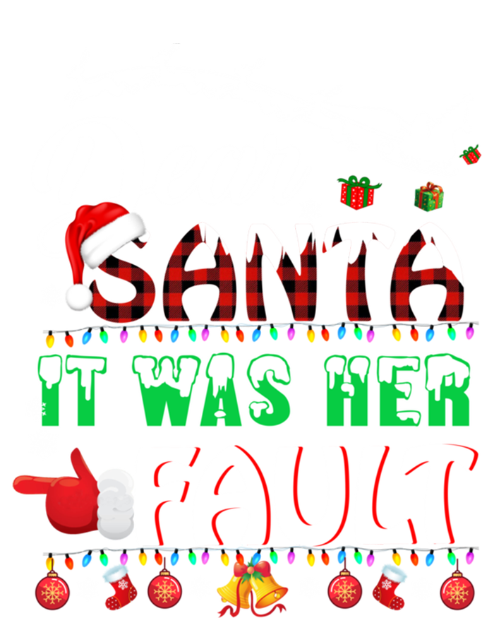 Red Plaid Christmas Couples Tees Dear Santa It Was Her Fault Cool Gift T-Shirt