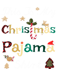 This Is My Christmas Pajama Funny Gift Red Plaid Funny Ugly Xmas Gift Pom Pom 12in Knit Beanie