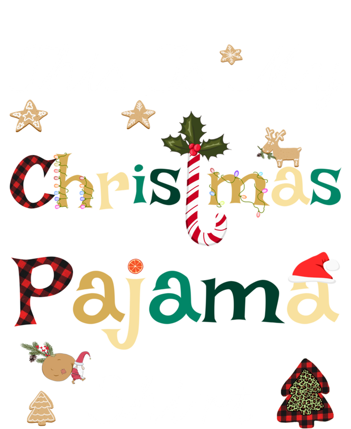 This Is My Christmas Pajama Funny Gift Red Plaid Funny Ugly Xmas Gift Pom Pom 12in Knit Beanie