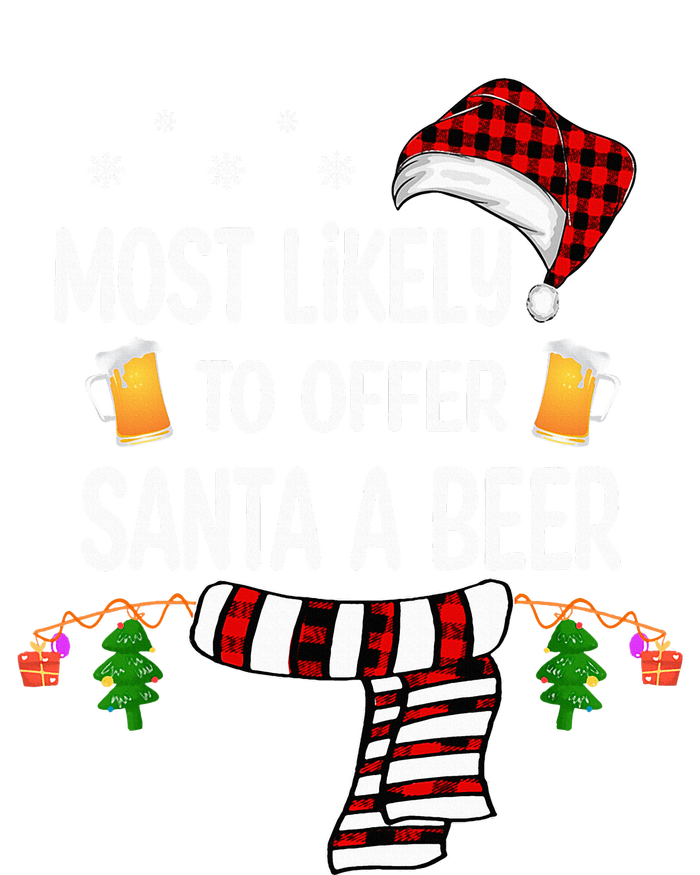 Most Likely To Offer Santa A Beer Funny Family xmas  Women's Fleece Hoodie