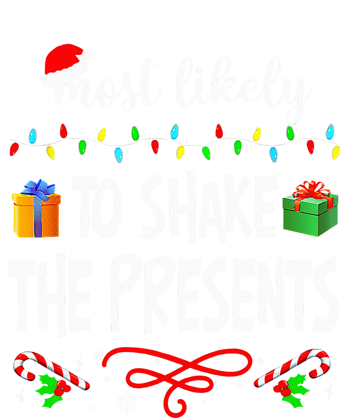 Most Likely To Shake The Presents Family Matching Pjs Xmas Women's Crop Top Tee