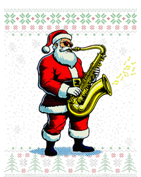 Santa Claus playing Saxophone Musical Ugly Christmas Sweater  Bumper Sticker