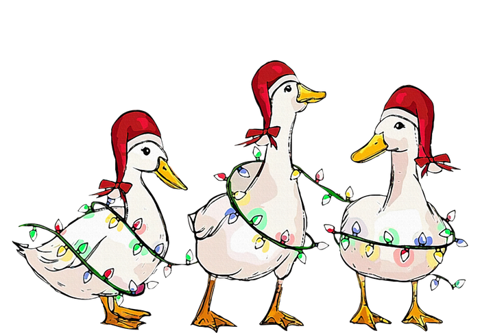 Duck Santa Hat Christmas Lights Silly Goose Xmas  Tie-Dye Long Sleeve Shirt