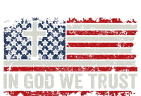 In God We Trust  Vintage USA Flag Cross Patriotic Christian  Poster