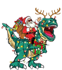 Santa Riding Dinosaur T Rex Deer Christmas Kids Long Sleeve Shirt