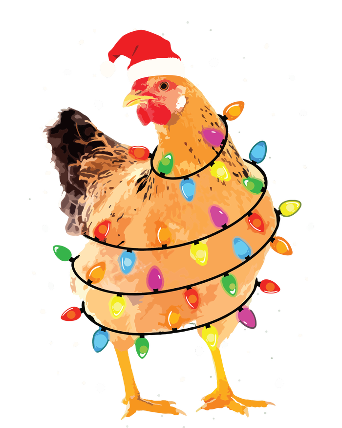 Christmas Lights Chicken Shirts Santa Funny Xmas Tree Chicken Dry Zone Grid Polo