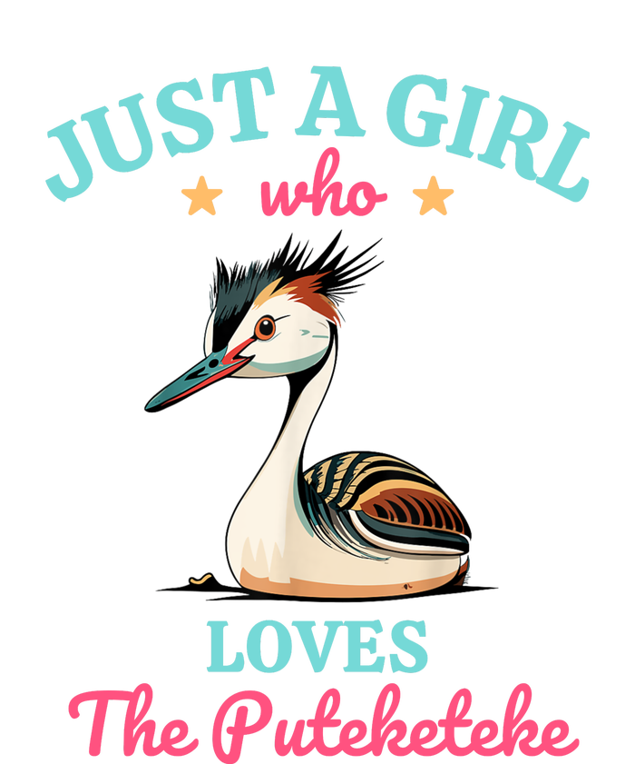 Just A Girl Who Loves The Puteketeke Great Crested Grebe Women's V-Neck T-Shirt