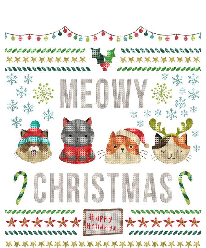 Meowy Christmas Cat Lover Tacky Ugly Christmas Party Meaningful Gift T-Shirt