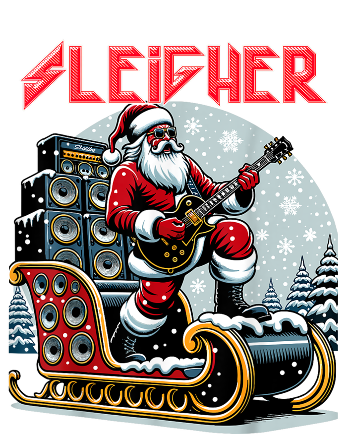 Sleigher Hail Santa Heavy Metal Christmas Rock Xmas Art Pom Pom 12in Knit Beanie