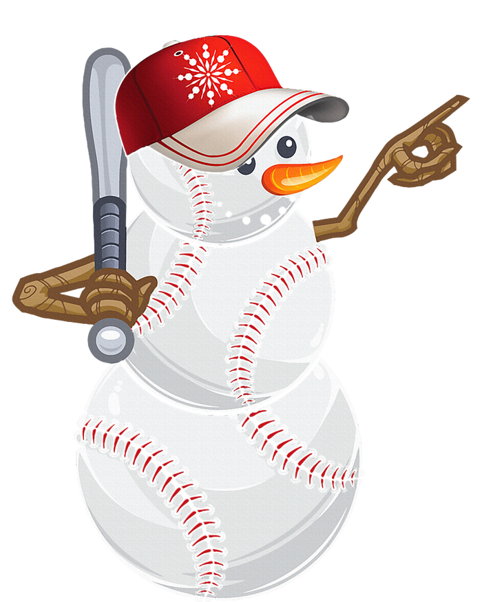 Baseball Snowman Balls Baseball Hat Snow Christmas T-Shirt