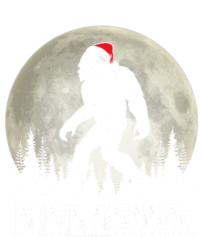 Santa Hat Bigfoot Believe Christmas Lights Rock Sasquatch T-Shirt