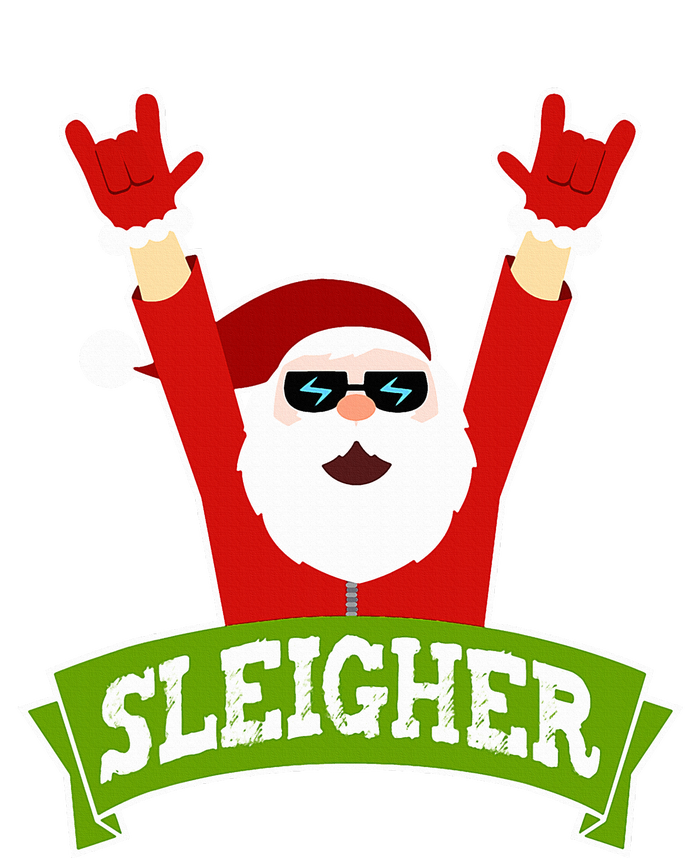 SLEIGHER - Funny Heavy Metal Music Santa - Christmas Cooling Performance Long Sleeve Crew