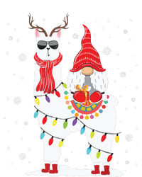 Santa Gnomes Riding Llama Reindeer Christmas Lights T-Shirt