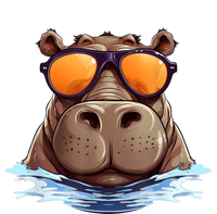 Cool Hippo With Sunglasses For Funny Animals Costume Ladies Long Sleeve Shirt