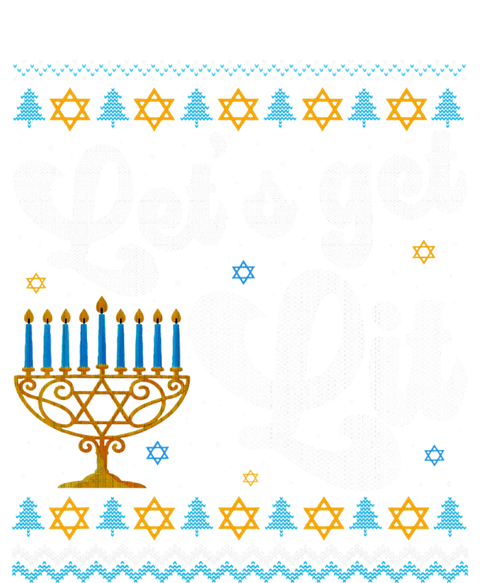 Let's Get Lit Hanukkah Menorah Funny Ugly Christmas T-Shirt