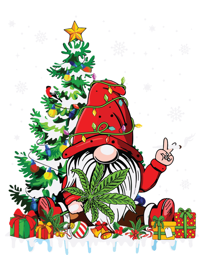 Cute Gnome Christmas Lights Funny Xmas Cannabis Marijuana Kids Tie-Dye T-Shirt