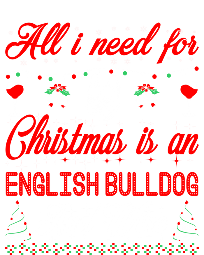 All I Want For Christmas English Bulldog And Wine Gift Ladies Long Sleeve Shirt