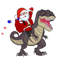 Christmas Dinosaur Tree Rex Pajamas Santa Claus Riding T Rex Meaningful Gift T-Shirt