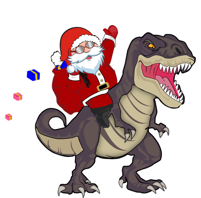 Christmas Dinosaur Tree Rex Pajamas Santa Claus Riding T Rex Meaningful Gift T-Shirt