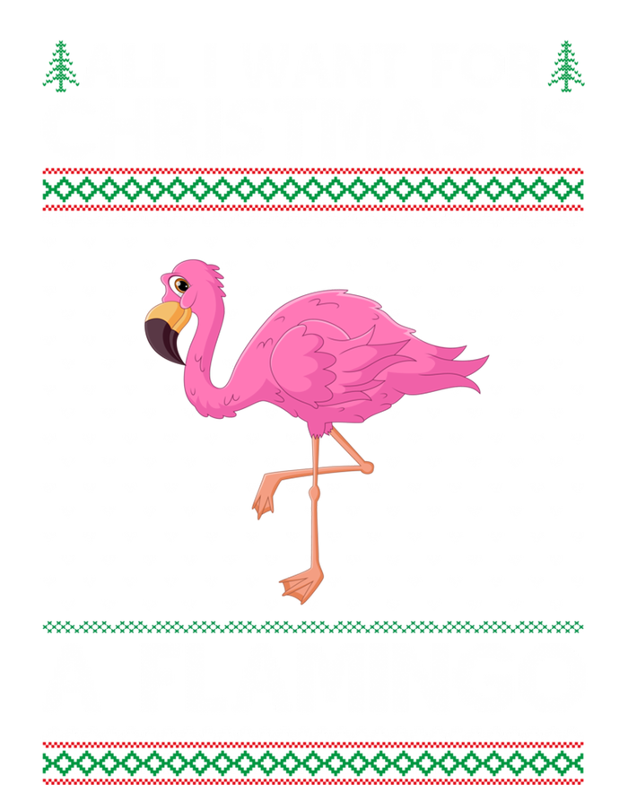 All I Want For Christmas Is A Flamingo Ugly Xmas Holiday Gift Women's Tri-Blend 3/4-Sleeve Raglan Shirt