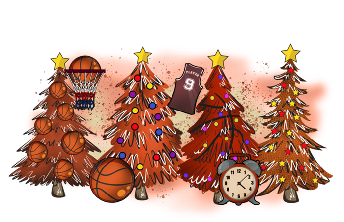 Basketball Christmas Trees Graphic Funny Basketball Player Meaningful Gift Sweatshirt