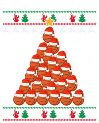 Basketball Santa Hat Christmas Tree Design Ugly Xmas Holiday Gift Striped Beanie with Solid Band