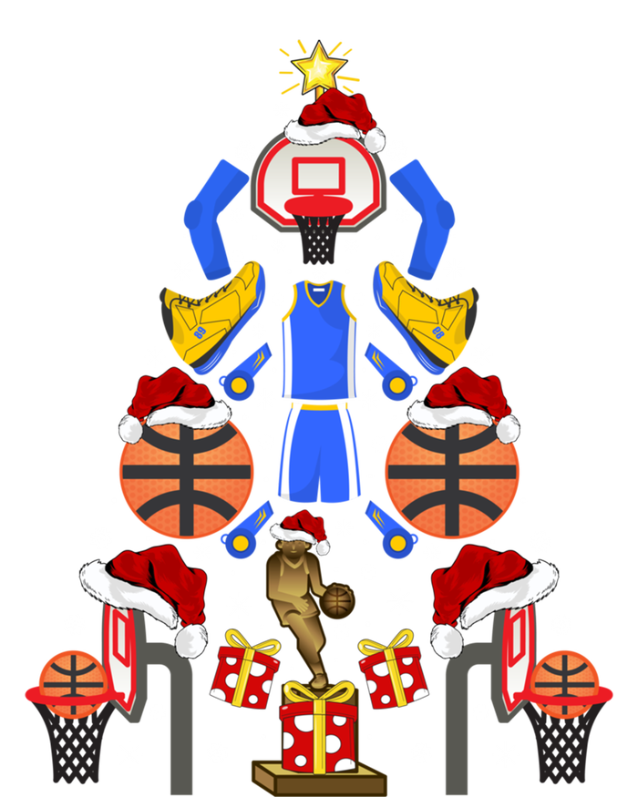 Basketball Sports Xmas Lighting Tree Basketball Christmas Cool Gift T-Shirt