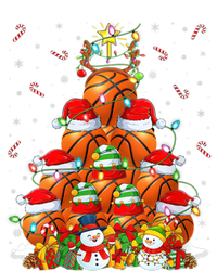 Basketball Xmas Lighting Tree Santa Basketball Christmas Meaningful Gift Tall Long Sleeve T-Shirt