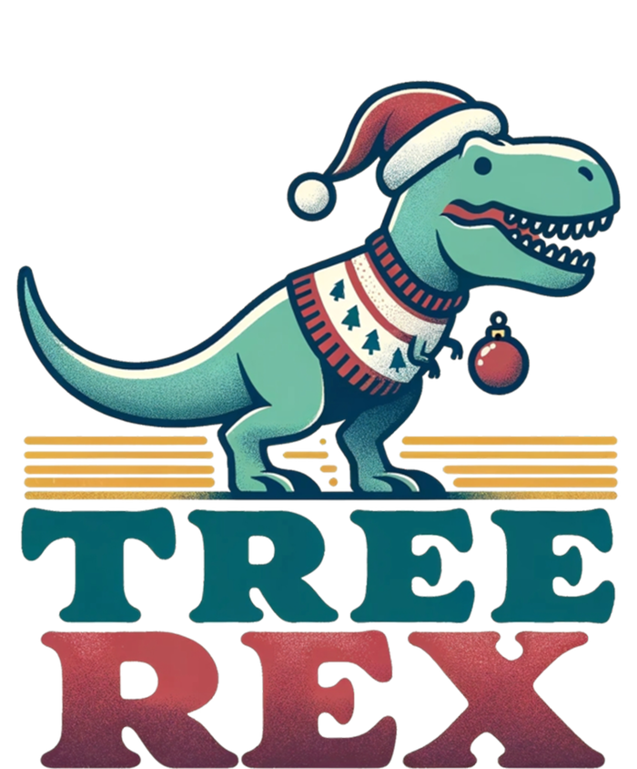 Christmas Dinosaur Tree Rex Retro Groovy Xmas Style Cute Gift T-Shirt