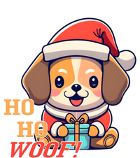 Ho Ho Woof! Cute Dog With Santa Hat And Gift Full Zip Hoodie