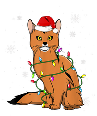 Somali Cat Christmas Lights Christmas Cat Santa Hat T-Shirt