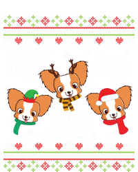 Papillon Dog Ho Ho Ho Merry Christmas Day Dad Mom Ugly Sweat Cool Gift Pom Pom 12in Knit Beanie