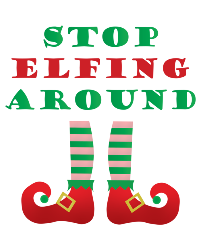 Stop Elfing Around Christmas Elf Shoes Funny Holiday Saying Gift Women's Tri-Blend 3/4-Sleeve Raglan Shirt