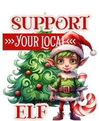 Support Your Local Elf Candy Cane Christmas Tree Gift T-Shirt