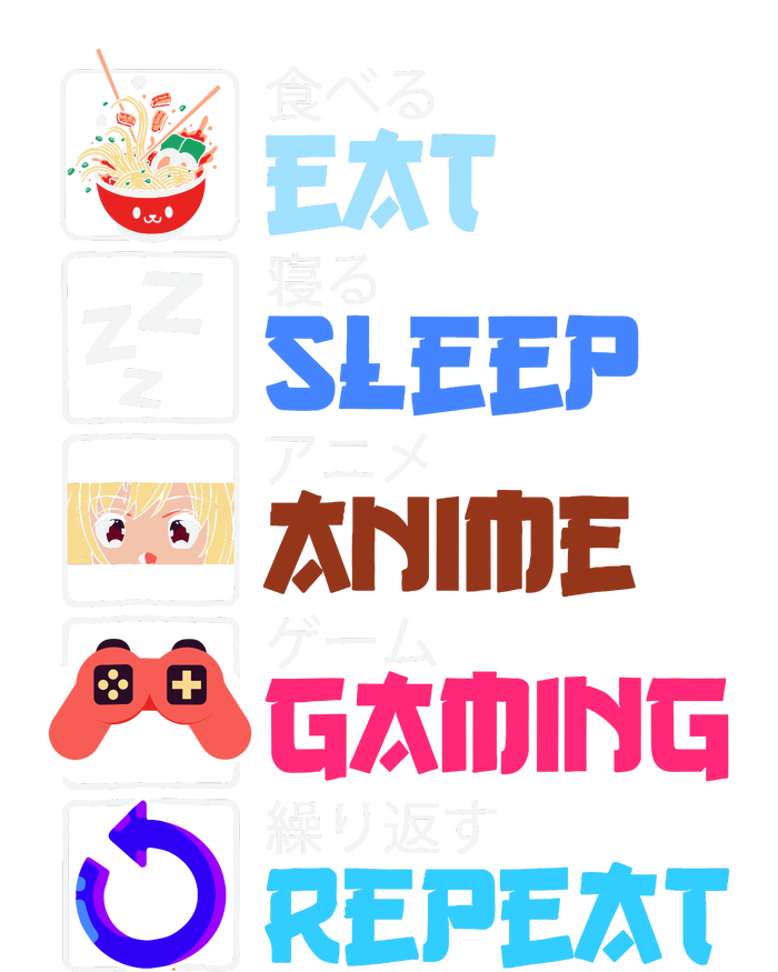 Play Games Funny Otaku Gamer Eat Sleep Anime Gaming Repeat Performance Fleece Hoodie