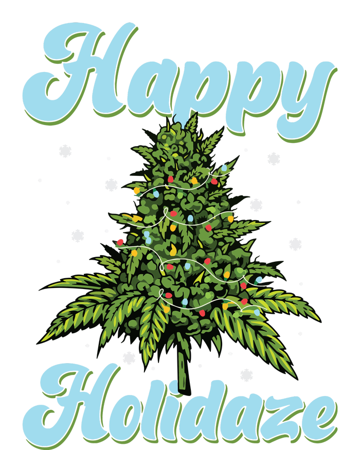 Happy Holidaze Weed Cannabis Christmas Trees Ugly Sweater Ladies Long Sleeve Shirt