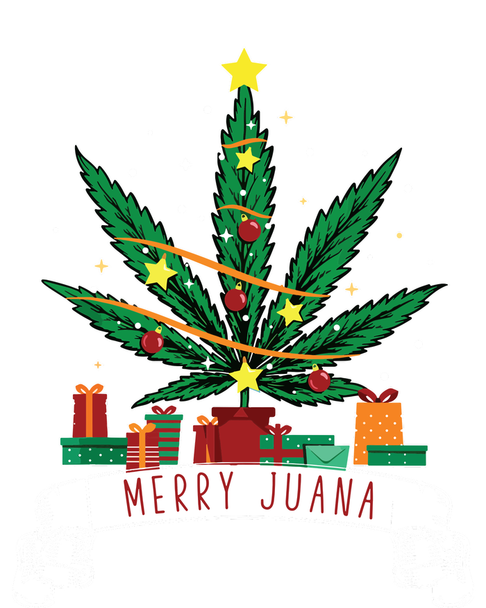 Merry Juana Funny Holiday Christmas Marijuana Weed Stoner Women's V-Neck T-Shirt