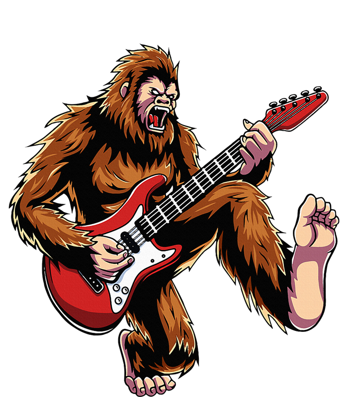 Bigfoot Sasquatch Playing Electric Guitar Rock & Roll Music  Valucap Bio-Washed Visor