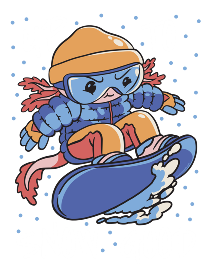 Axolotl Up To Snow Good Pun Snowboarding Axolotl Great Gift Women's Tri-Blend 3/4-Sleeve Raglan Shirt