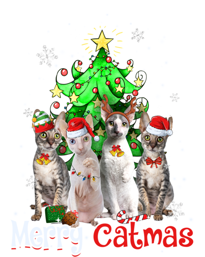 Christmas Tree Cornish Rex Cat Merry Catmas Xmas Cat Funny Gift T-Shirt