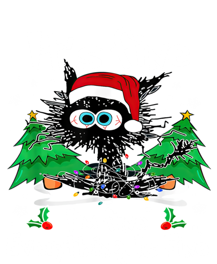 ItS Fine I Am Fine Everything Is Fine Cat Christmas Funny Gift T-Shirt