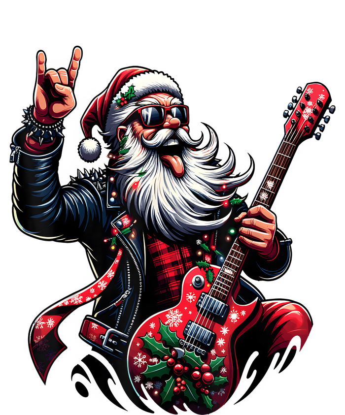 Rock & Roll Christmas Santa Claus Guitar Player 16 in Basic Backpack