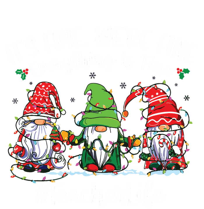 Im Fine Everything Is Fine Teacher Life Gnome Christmas Kids Hoodie